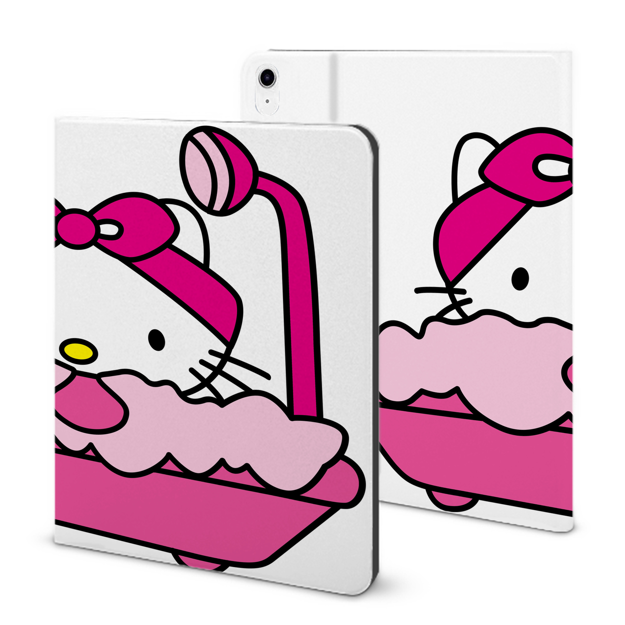 （画像用） Hello Kitty ハローキティ IPad ケース ブック型 PUレザー TPU 耐衝撃 軽量 薄型 ペン収納なし 全面保護 IPad 各モデル対応
